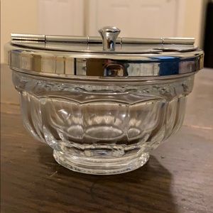 Small vintage sugar bowl with spoon
